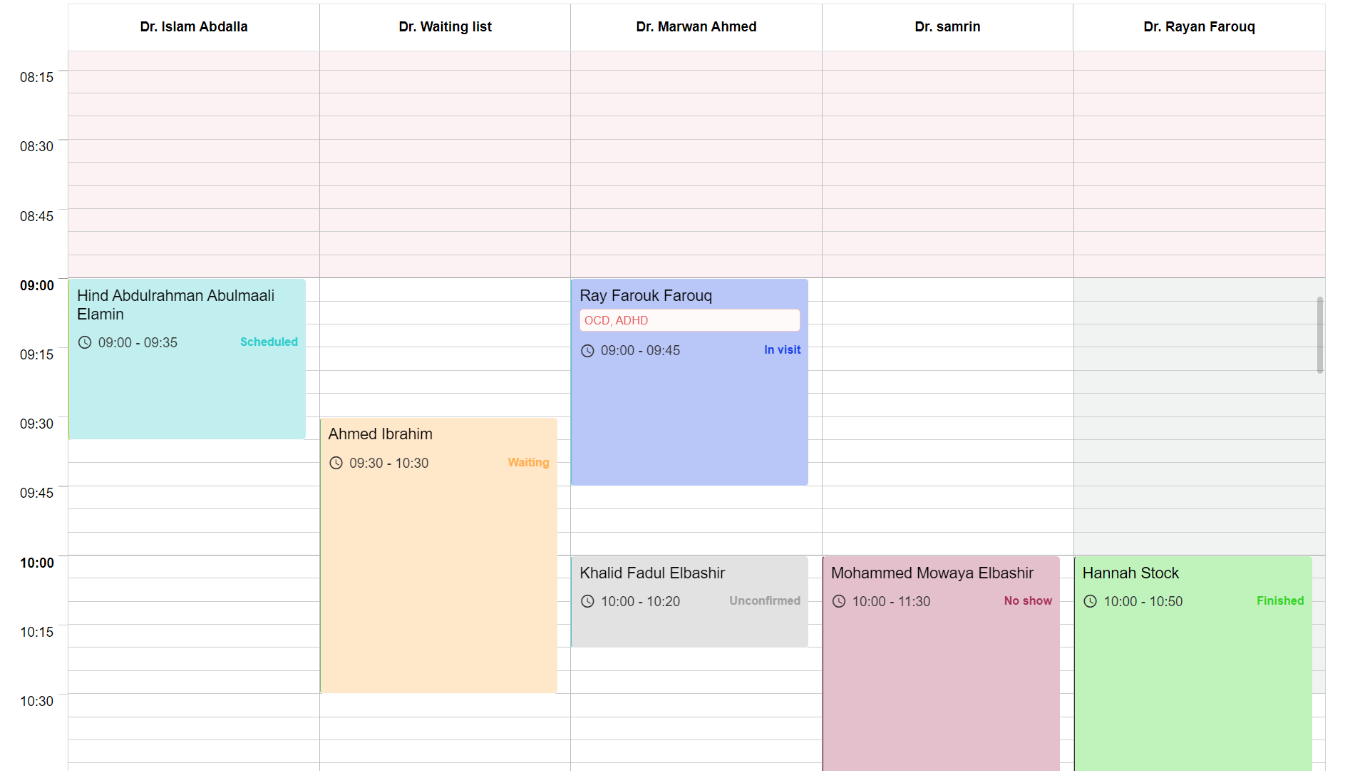 Appointments with different statuses.png