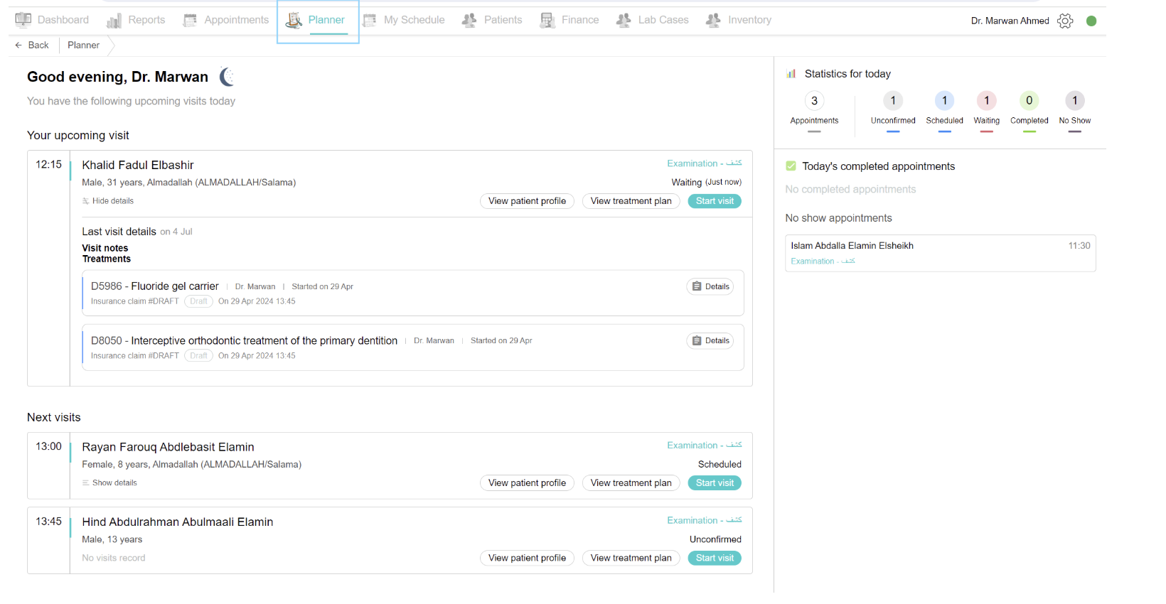 Appointments in planner tab (Medical).png