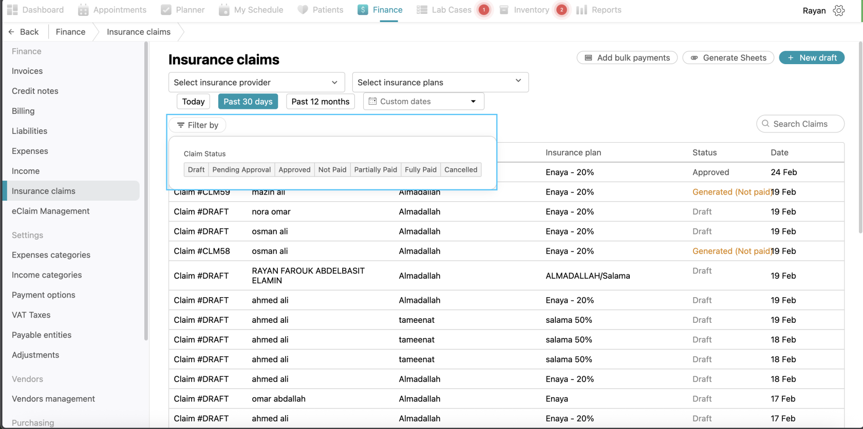 Inurance claim filters.png