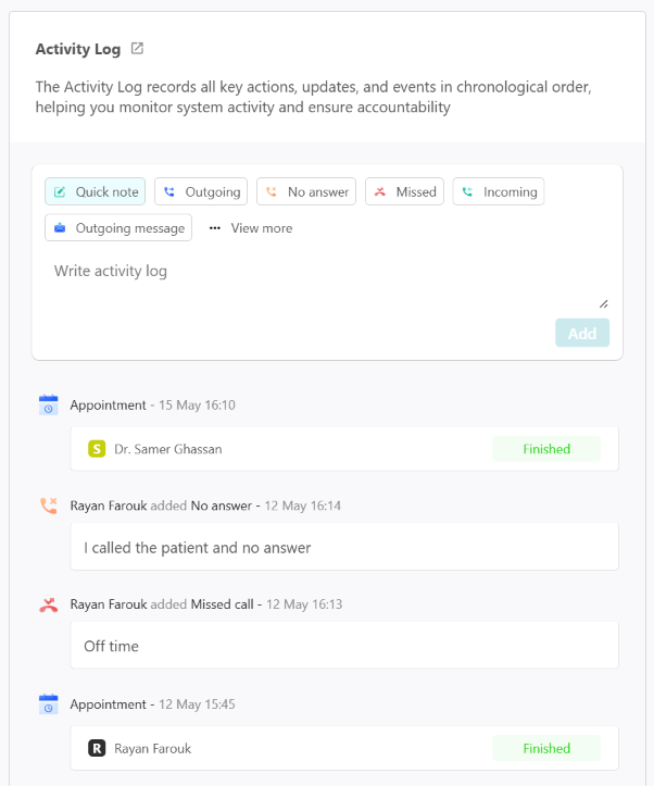 activity log in patient profile.png