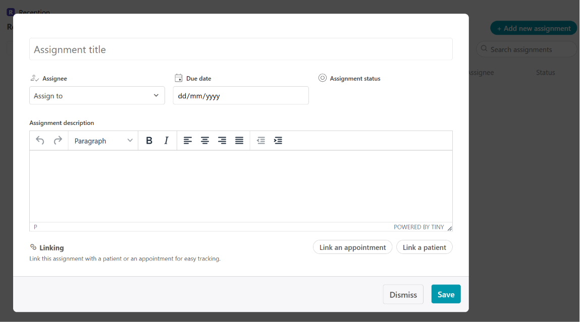 Add new assignment in list.png