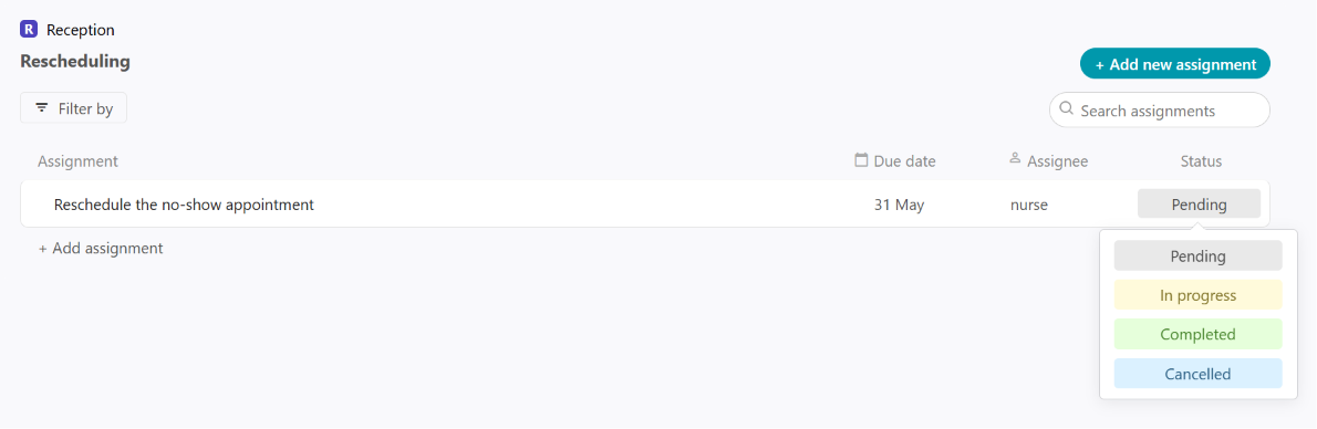 Change assignment status from the list view .png